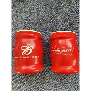 Budweiser Crown Software Tuffoam (2) Vtg Red Beer Can Cooler Koozie St. Louis